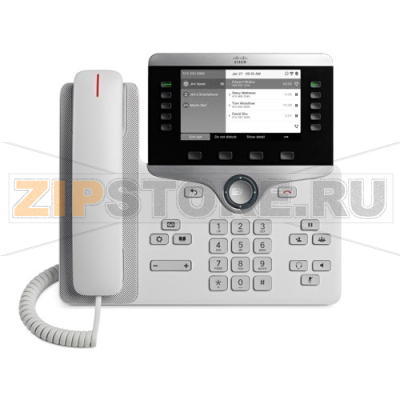 IP-телефон 48 В/DC, 1xGE, 5xSIP, 800x400 пкс, белый Cisco CP-8811-W-K9= 