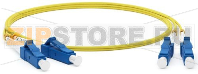 Hyperline FC-D2-9-LC/UR-LC/UR-H-3M-LSZH-YL (FC-9-LC-LC-UPC-3M) Патч-корд волоконно-оптический (шнур) SM 9/125 (OS2), LC/UPC-LC/UPC, duplex, LSZH, 3 м 