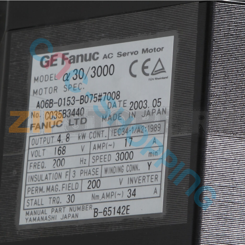 Серводвигатель с прямым валом со шпонкой Fanuc A06B-0153-B075 