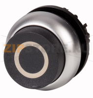 Головка кнопки выступающая без фиксации, черная Eaton M22-DH-S-X0