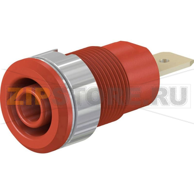 Розетка лабораторная, красная, 1 шт Stäubli SLB4-F6,3 