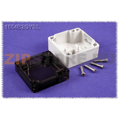 Корпус 65x65x40 мм, материал: пластик, серый, 1 шт Hammond 1554B2GYSL 