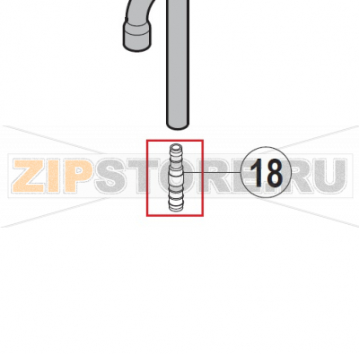 Connection piece Hobart UXT-10A                                                             Connection piece  Hobart UXT-10AЗапчасть на сборочном чертеже под номером: 18Название запчасти на немецком языке языке: Connection piece Hobart UXT-10A
