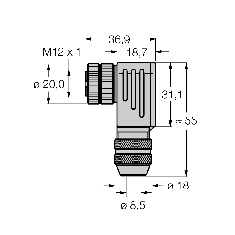 Разъем разборный Turck BMWS8251-8.5 