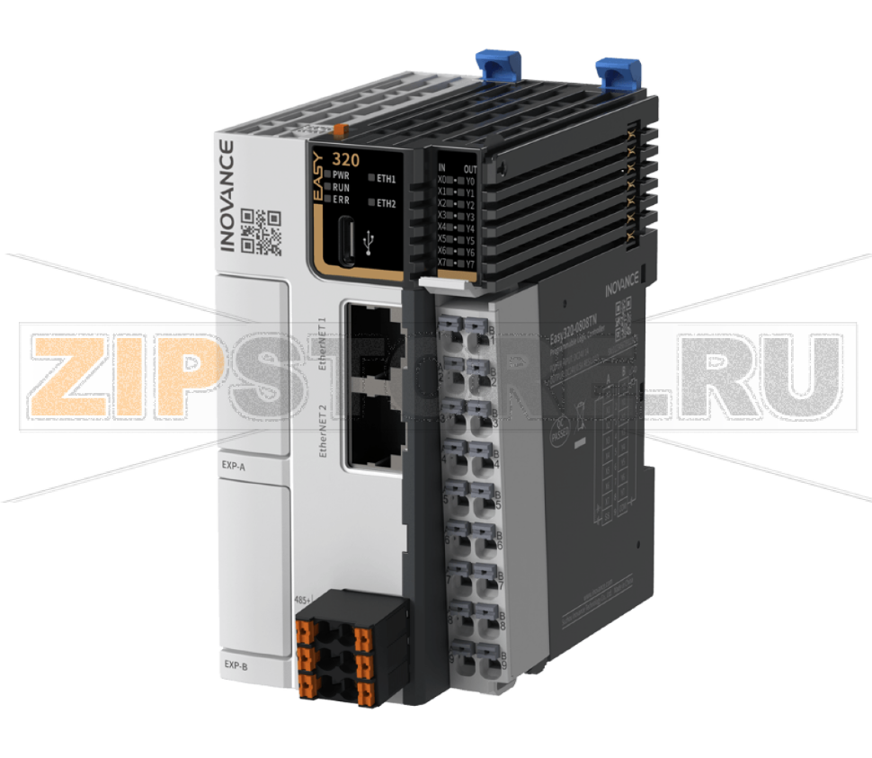 Контроллер 24 В/DC, 8xDI (NPN/PNP), 8xDO (NPN), 2xEthernet, 1xRS485, 1xType-C, 5 осей, CAM, 2xGE20, 16xGL20, IP20 Inovance Easy320-0808TN-INT 