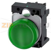 СВЕТОВОЙ ИНДИКАТОР, 22MM, КРУГЛЫЙ, ПЛАСТИК, ЗЕЛЕНЫЙ МАТОВЫЙ РАССЕИВАТЕЛЬ, С ДЕРЖАТЕЛЕМ, МОДУЛЬ ПОДСВЕТКИ С ИНТЕГРИРОВАННЫМ СВЕТОДИОДОМ 24V AC/DC, ВИНТОВЫЕ КЛЕММЫ Siemens 3SU1102-6AA40-1AA0