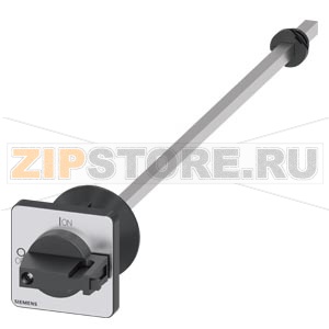 Дверной поворотный механизм, черный 48x48mm, центр.отверст. 22,5mm, фронт.уст. с валом 300mm для 3LD3 Siemens 3LD9343-4CA 