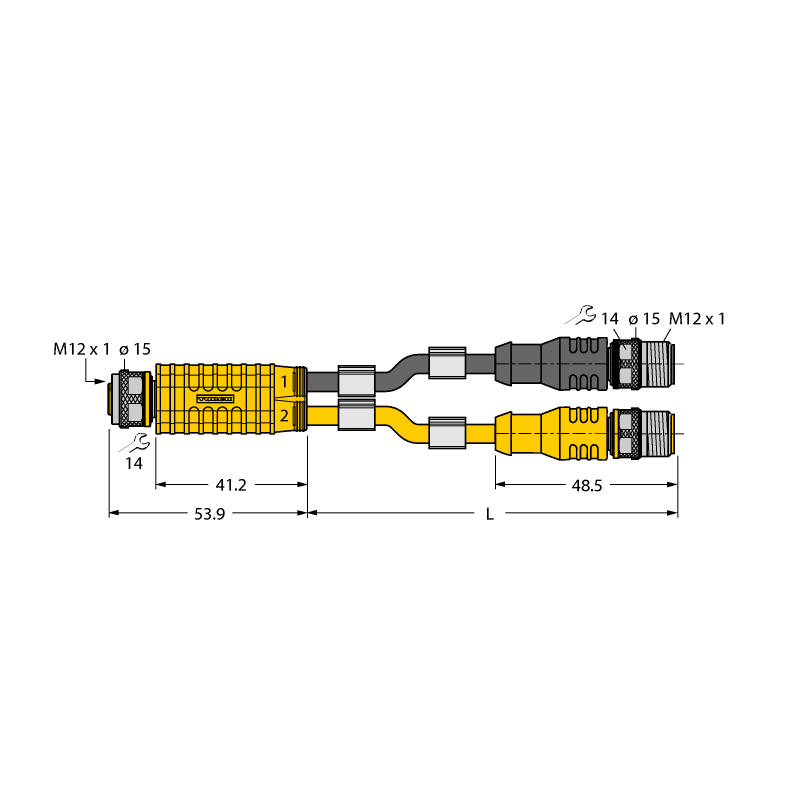 Разветвитель 2-х канальный Turck VBRK4.5-2RSC4.883T-0.3/0.3/TXL4000 