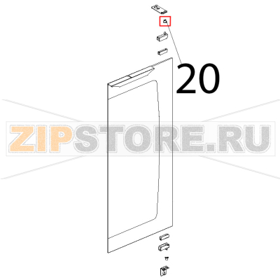 Boccola cerniera 12x6.5 DI5.3 Unox XL 135 Boccola cerniera 12x6.5 DI5.3 Unox XL 135Запчасть на деталировке под номером: 20