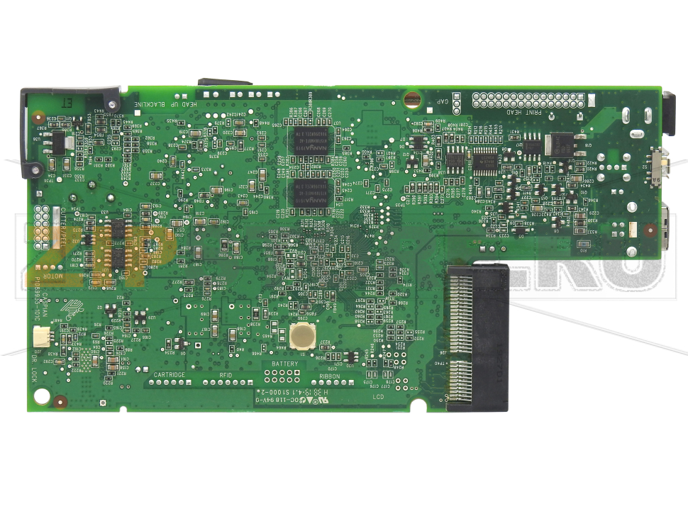 Главная плата логики (USB, USB-host, Bluetoth, WiFi 802.11ac, слот расширения) Zebra ZD410 Материнская плата (системная плата, главная плата логики) USB, USB-host, Bluetoth, WiFi 802.11ac, слот расширения Zebra ZD 410Запчасть на сборочном чертеже под номером: 11Название запчасти Zebra на английском языке: Main Logic Board, USB, USB Host, Bluetooth, WiFi 802.11ac, Modular Connectivity Slot