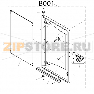 Door assembly Convotherm OES 6.10 Door assembly Convotherm OES 6.10Запчасть на деталировке под номером: B001