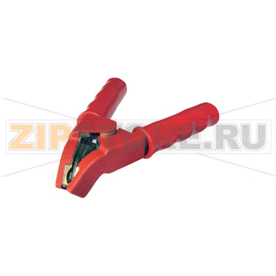 Зажим угловой, тип: крокодил, красный, 1000 А, 30 В, 1 шт SET WZ10 