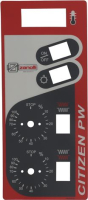 PLATE MECHANICAL GREY-RED 315x135 mm