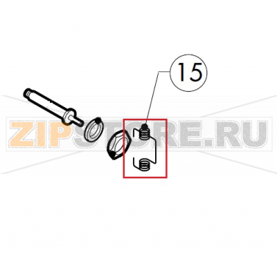Door handle catch spring Lainox MVE051P                                                                                         Door handle catch spring Lainox MVE051PЗапчасть на сборочном чертеже под номером: 15Название запчасти на итальянском языке языке: Door handle catch spring Lainox MVE051P
