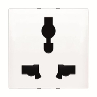 Розетка модульная с заземлением, 2P+E, 2M, 13-15 A, 127-230 В, альпийский белый ABB 2CLA223900N1101