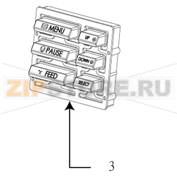 Накладка на клавиатуру резиновая TSC TTP- 246M Plus Накладка на клавиатуру резиновая для принтера TSC TTP-246M PlusЗапчасть на сборочном чертеже под номером: 3Количество запчастей в комплекте: 1Название запчасти TSC на английском языке: Keypad