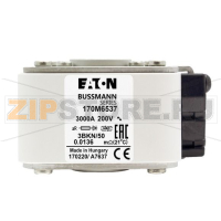 Предохранитель, 3000 A, AC 200 В, size 3, 76x92x50 мм, aR, IEC Eaton FUSE 3000A 200V 3BKN/50 AR