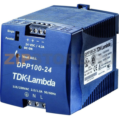 Блок питания на DIN-рейку 24 В, 4.2 А, 100 Вт TDK-Lambda DPP-100-24 