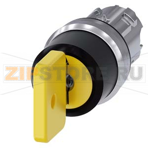 АКТУАТОР ПОВОРОТНОГО ПЕРЕКЛЮЧАТЕЛЯ С КЛЮЧОМ O.M.R., 22MM, КРУГЛ., ГЛЯНЦЕВЫЙ МЕТАЛЛ, НОМЕР ЗАМКА 73033, ЧЁРНЫЙ / ЖЁЛТЫЙ, С 2 КЛЮЧАМИ, 3 КОММУТАЦИОННЫХ ПОЛОЖЕНИЯ: I &gt;O-II, БЕЗ ФИКСАЦИИ В ЛЕВОМ ПОЛОЖЕНИИ РУКОЯТКИ, С ФИКСАЦИЕЙ В ПРАВОМ ПОЛОЖЕНИИ РУКОЯТКИ, УГО 
