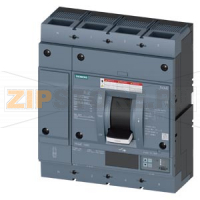 circuit breaker 3VA6 UL frame 1000 breaking capacity class  H 65kA @ 480 V 4-pole, line protection ETU860,  LSIG, In=1000A overload protection Ir=400A ...1000A short circuit protection Isd=0,6..10x In, Ii=1,5..10x In Siemens 3VA6610-6KQ42-0AA0
