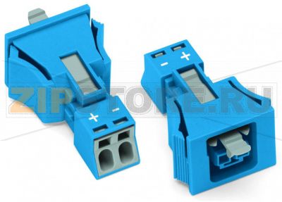 Защелкивающаяся розетка; 2-пол.; Код. I; 1,50 mm; синие Wago 890-2102 Protected against mismating and maintenance-freePush-in CAGE CLAMP® spring pressure connection technology allows solid conductors to be simply pushed into a unit.Low profile with 4.4 mm pole spacingWhen assembled, the installation connectors comply with IP40 and are suitable for easily accessible areas....