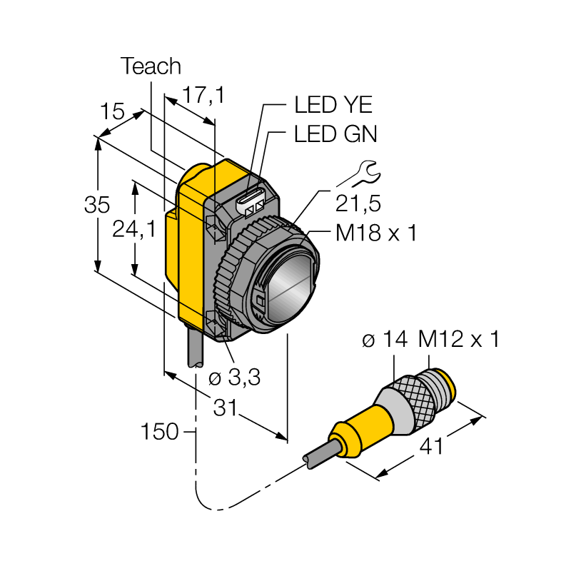 Датчик фотоэлектрический Turck QS18EP6LPQ5 