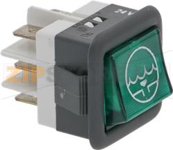 КНОПКА СЛИВА, ЗЕЛЕНАЯ 24 В 