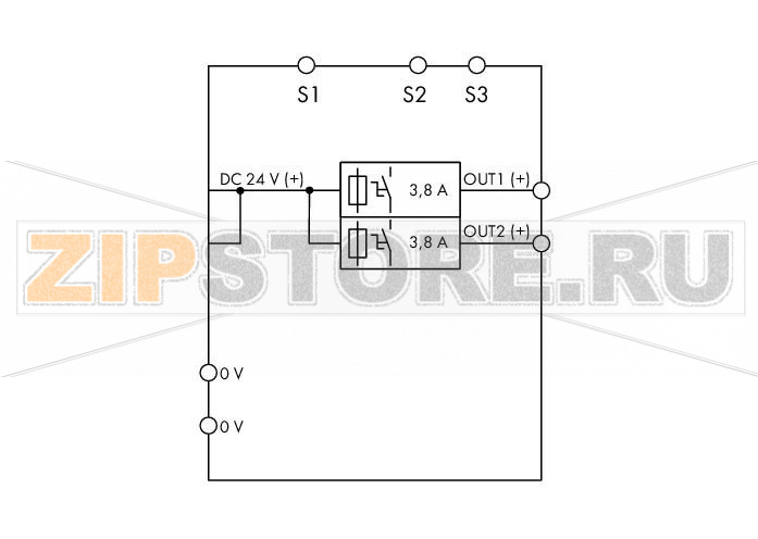 electronic circuit breaker; 2-channel; 24 VDC input voltage; 3.8 A; active current limitation; NEC Class 2; communication capability Wago 787-1662/004-1000 Features:Space-saving ECB with two channelsNominal current is fixed at 3.8 A for each channelEach output complies with NEC Class 2Active current limitation Switch-on capacity > 65000 ?F per channelOne illuminated, three-colored button per channel simplifies switching (on/off), resetting, and on-site diagnosticsTime-delayed switching of channelsTripped message (group signal)Status message for each channel via pulse sequenceRemote input resets tripped channels or switches on/off any number of channels via pulse sequence...