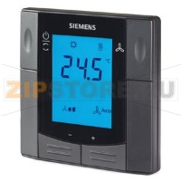 RDF302/VB - Flush-mount room thermostat for rectangular conduit box with Modbus communications, 2-/4-pipe fan coils or DX type equipment Siemens RDF302/VB