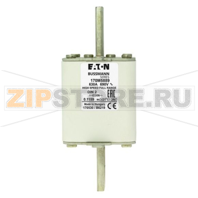 Предохранитель, 630 A, AC 690 В, 200 кА, DIN 2, 60x74x150 мм, gR, DIN, IEC Eaton FUSE 630A 690V 