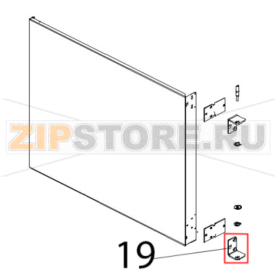 Staffa inferiore supp. porta Unox XB 403G Staffa inferiore supp. porta Unox XB 403GЗапчасть на деталировке под номером: 19