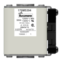 Предохранитель, 500 A, AC 1250 В, 100 кА, size 2, 61x75x77 мм, aR, IEC UL Eaton FUSE 500A 1250
