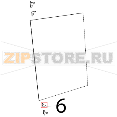Internal glass hinge seal Unox XB 895 Internal glass hinge seal Unox XB 895Запчасть на деталировке под номером: 6