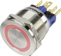 Кнопка антивандальная 250 В/AC, 3 А, 1 x выкл/вкл, без фиксации, IP65 TRU Components GQ22S-11E/R/12V