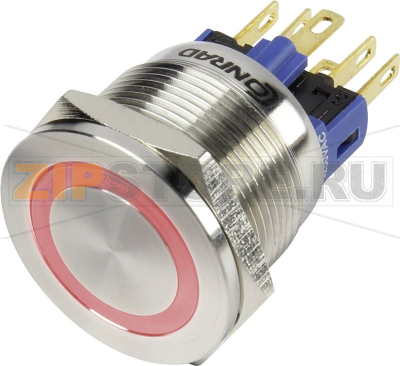 Кнопка антивандальная 250 В/AC, 3 А, 1 x выкл/вкл, без фиксации, IP65 TRU Components GQ22S-11E/R/12V 