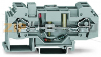 Клеммы с заземлением проводника и размыкателем; 48 В; 3; CAGE CLAMP®; 6,00 mm; серые Wago 282-141