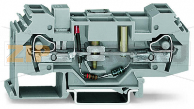Клеммы с заземлением проводника и размыкателем; 48 В; 3; CAGE CLAMP®; 6,00 mm; серые Wago 282-141 