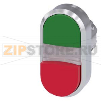 АКТУАТОР ДВОЙНОЙ КНОПКИ С ВОЗМОЖНОСТЬЮ ПОДСВЕТКИ, 22MM, КРУГЛ., ГЛЯНЦЕВЫЙ МЕТАЛЛ, КНОПКИ: ЗЕЛЁНАЯ (ПЛОСКАЯ), КРАСНАЯ (ВЫСТУПАЮЩАЯ) Siemens 3SU1051-3BB42-0AA0