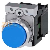 КНОПКА, 22MM, КРУГЛАЯ, МЕТАЛЛИЧЕСКАЯ ГЛЯНЦЕВАЯ, СИНЯЯ, ВЫСТУПАЮЩАЯ КНОПКА, КОНТАКТЫ МГНОВЕННОГО ДЕЙСТВИЯ, С ДЕРЖАТЕЛЕМ, 1NO, ВИНТОВЫЕ КЛЕММЫ Siemens 3SU1150-0BB50-1BA0