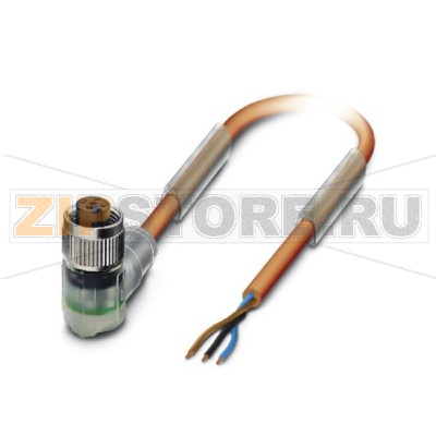 Кабель для датчика / исполнительного элемента Phoenix Contact SAC-3P-10,0-PUR/M12FR-2L  VW 3-полюсн., PUR без галогенов, отвержденный излучением, оранжевый RAL 2003, свободный конец, к Гнездо угловой M12, А-кодирование, с помощью 2 светодиодных индикатора, Длина кабеля: 10 м, исполнение на заказ.Минимальный заказ: 1 шт.Упаковка: 1 шт.