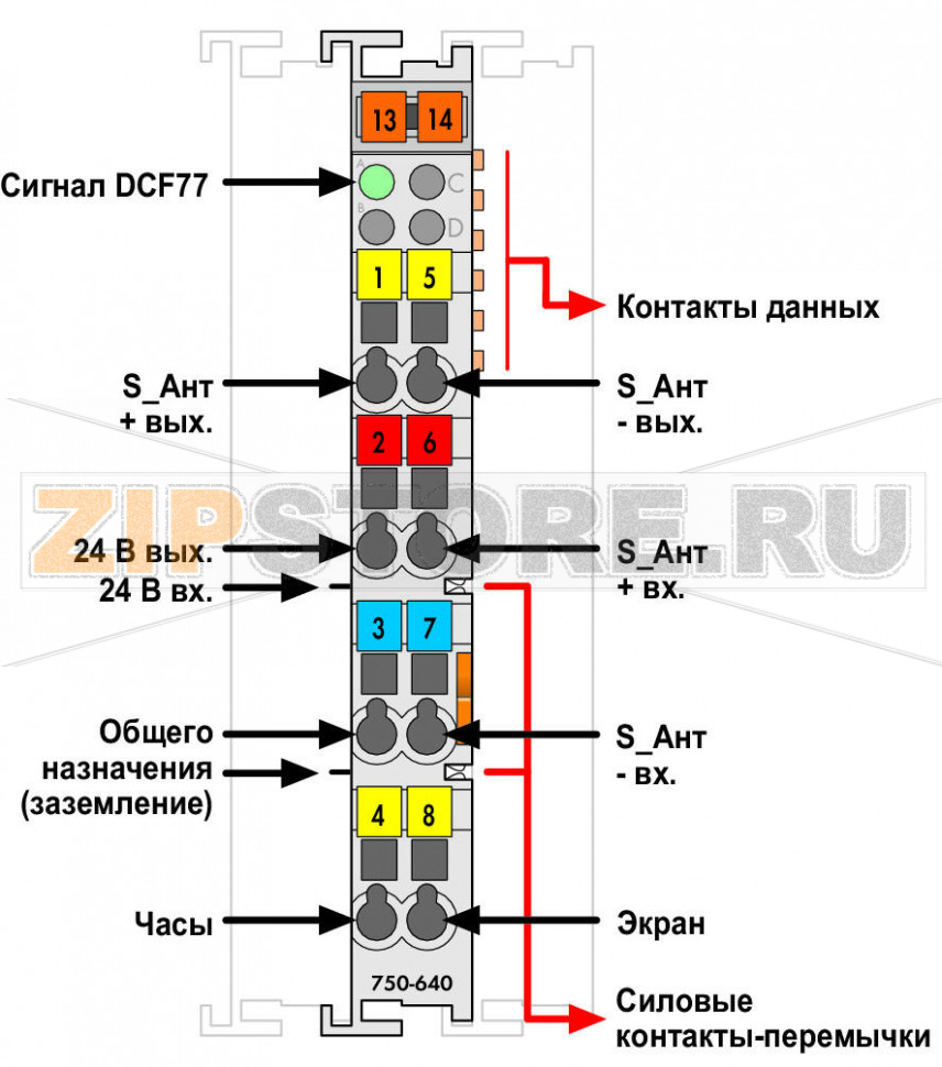 Модуль часов реального времени; светло-серые Wago 750-640 