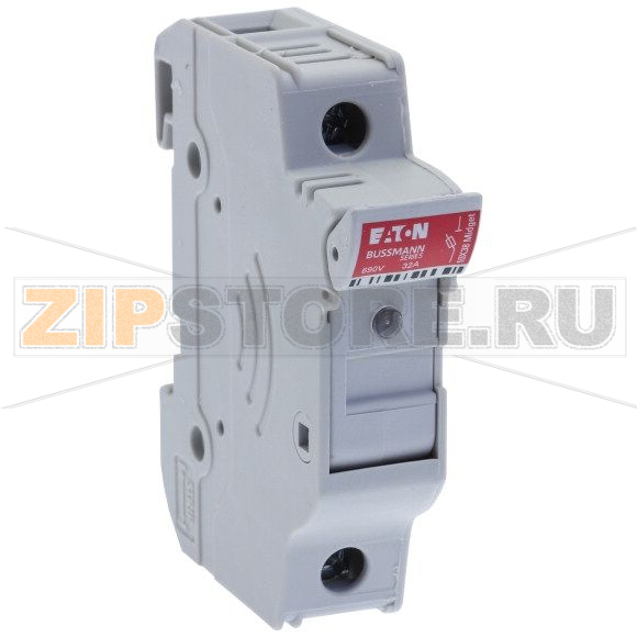 Держатель предохранителя, 32 A, AC 690 В, 10x38 мм, 1P, UL, IEC Eaton 1P 10X38MFH30A 600VMidget -indicator/Neu 