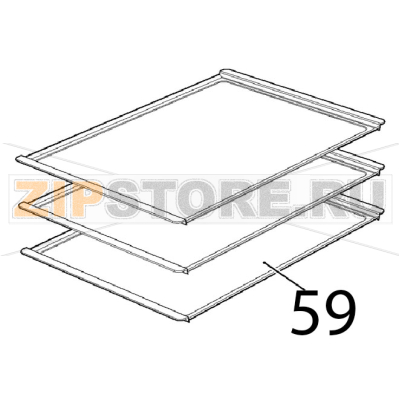 Teglia 460x330, piana alluminio Unox XFT 110 Teglia 460x330, piana alluminio Unox XFT 110Запчасть на деталировке под номером: 59
