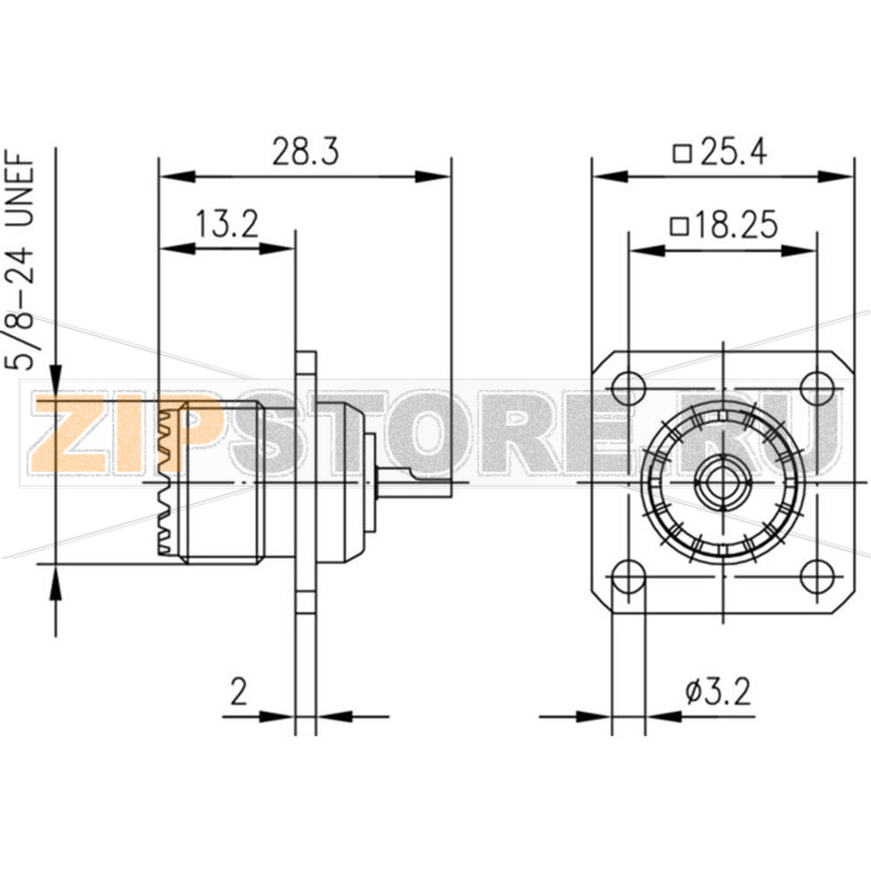 Разъем UHF, 50 Ом, 1 шт Telegärtner J01041B0632 