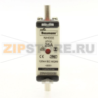 Предохранитель, 25 A, AC 500 В, 120 кА, NH000, gL/gG, IEC Eaton NH FUSE 25AMP 500V SIZE 000 GG IMGL