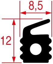 УПЛОТНИТЕЛЬ КРЫШКИ 12Х8,5 ММ 