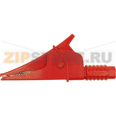 Зажим крокодил для проводов, 4 мм, CAT III 1000 В, красный, 1 шт Cliff FCR79900R 