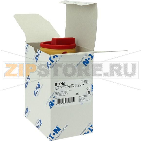 Выключатели главные, T0, 20 A, монтаж на поверхность, 3 модуль, 3-полюсн Eaton T0-3-15259/I1/SVB 