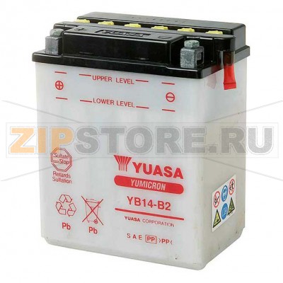 YUASA YB14-B2 Мото аккумулятор Yuasa YB14-B2 Напряжение АКБ: 12VЕмкость АКБ: 14Ah