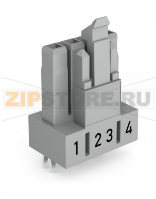 Розетка для печатных плат; прямые; 4-пол.; Код. B; серые Wago 890-844 Protected against mismating and maintenance-freePush-in CAGE CLAMP® spring pressure connection technology allows solid conductors to be simply pushed into a unit.Low profile with 4.4 mm pole spacingComponents can be clearly printed on and color-coded to meet custom requirements....